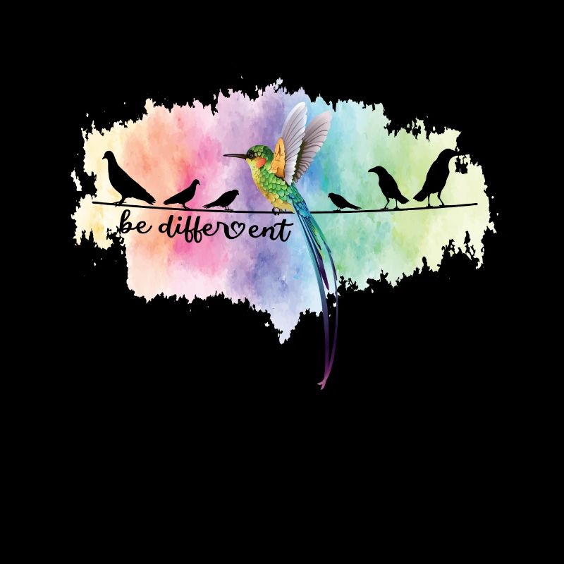 Be Different Süßes Vogel Colibri Sei Anders Spruch