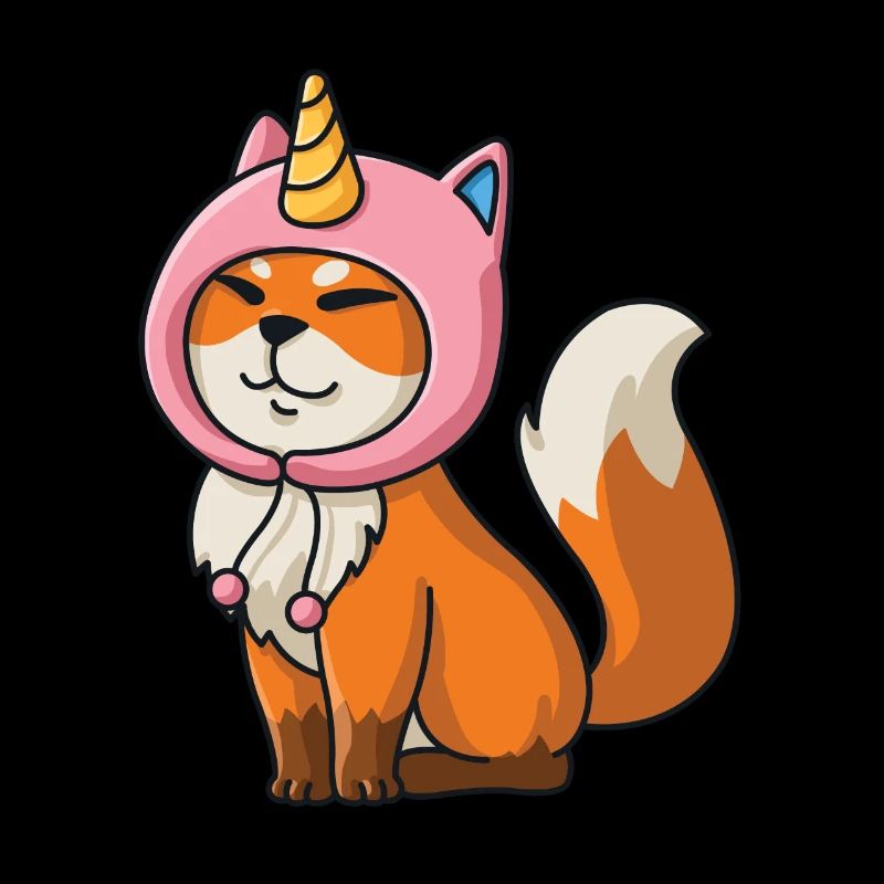 Fuchs Kawaii Einhorn Mütze Einhorn Regenbogen
