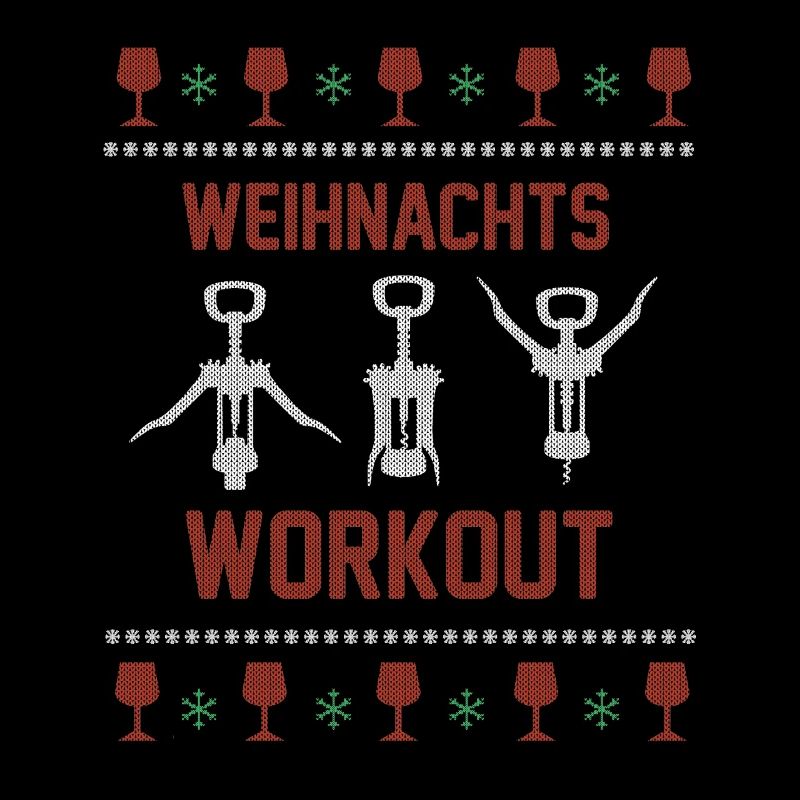 Weihnachts Workout Lustig Ugly Sweater Wein