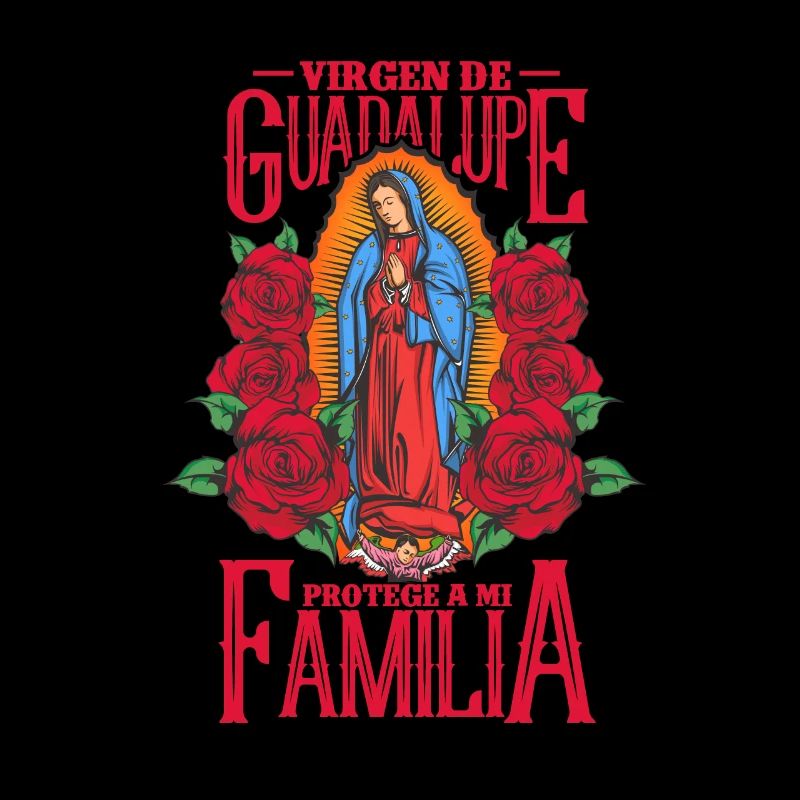 Mary of Guadalupe and text in Spanish: Proteje a