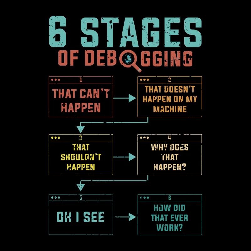 Programmierer 6 Stages of debugging