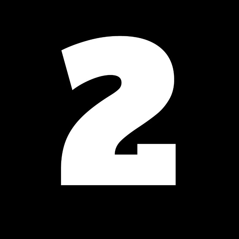 Nummer 2 Großbuchstaben Monogramm