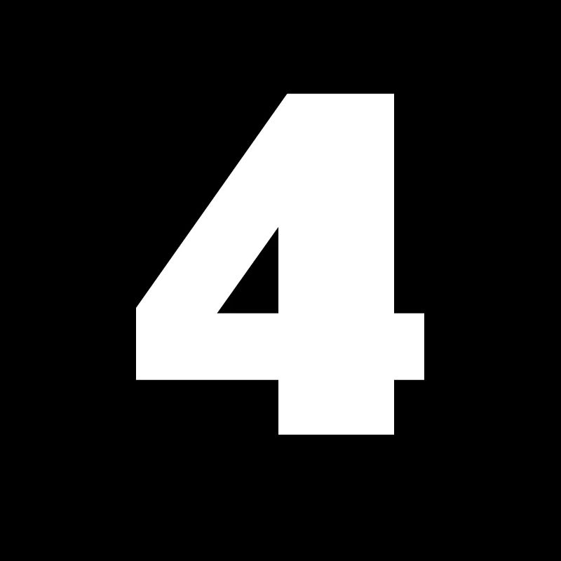 Numéro 4 Monogramme en majuscules
