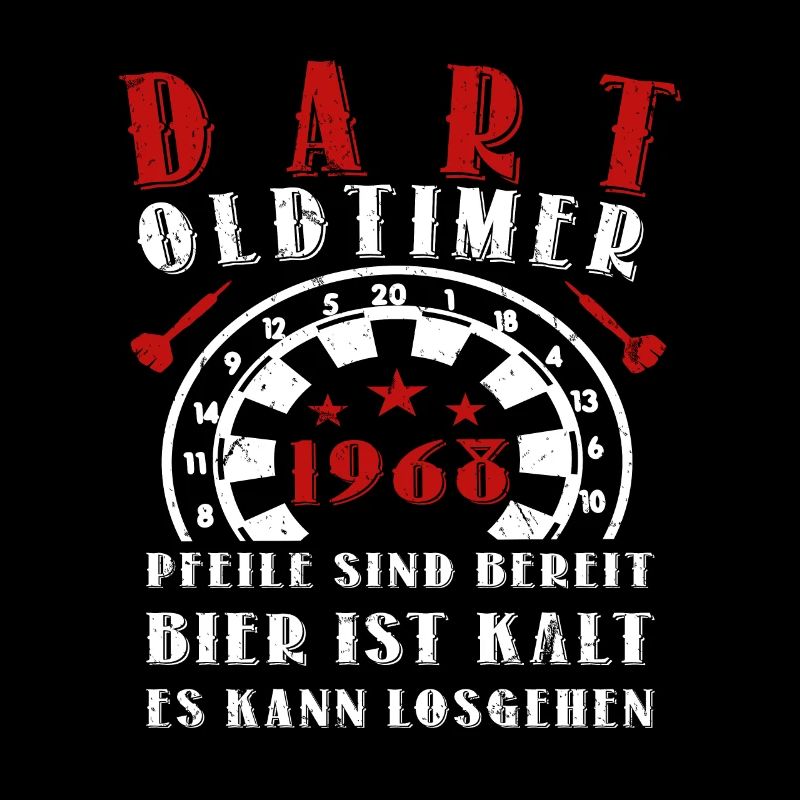 Dart Oldtimer 1968 Geburtstag Darten Dartspieler