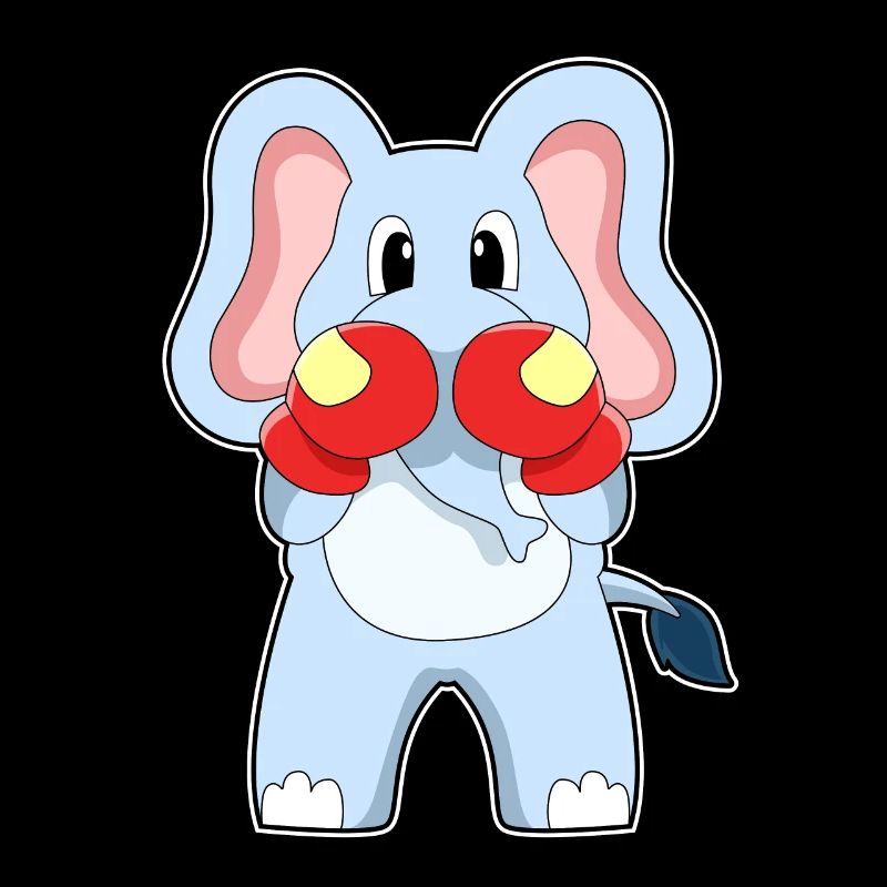 Boxe éléphant avec des gants de boxe