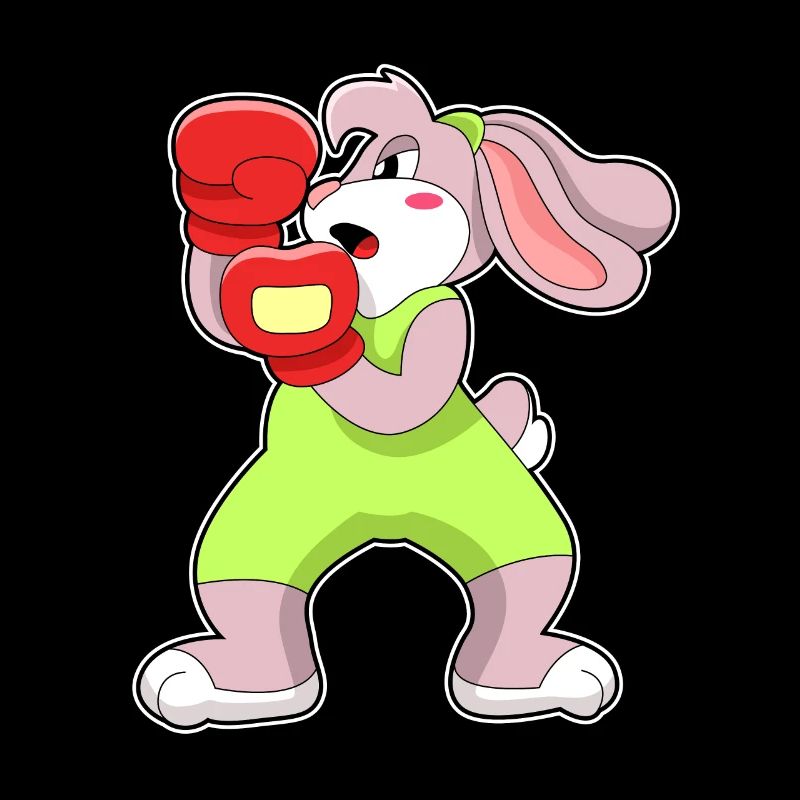 Boxe de lapin avec des gants de boxe