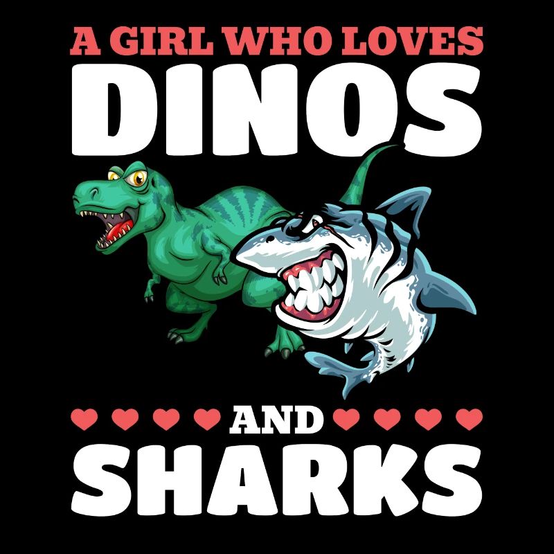 Dinosaurier Great White Shark Ein Mädchen, das