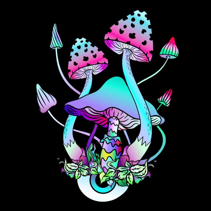 Champignons magiques Yeux de champignons psychédéliques Art