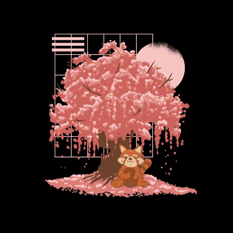 Roter Panda Japanischer Kirschblütenbaum