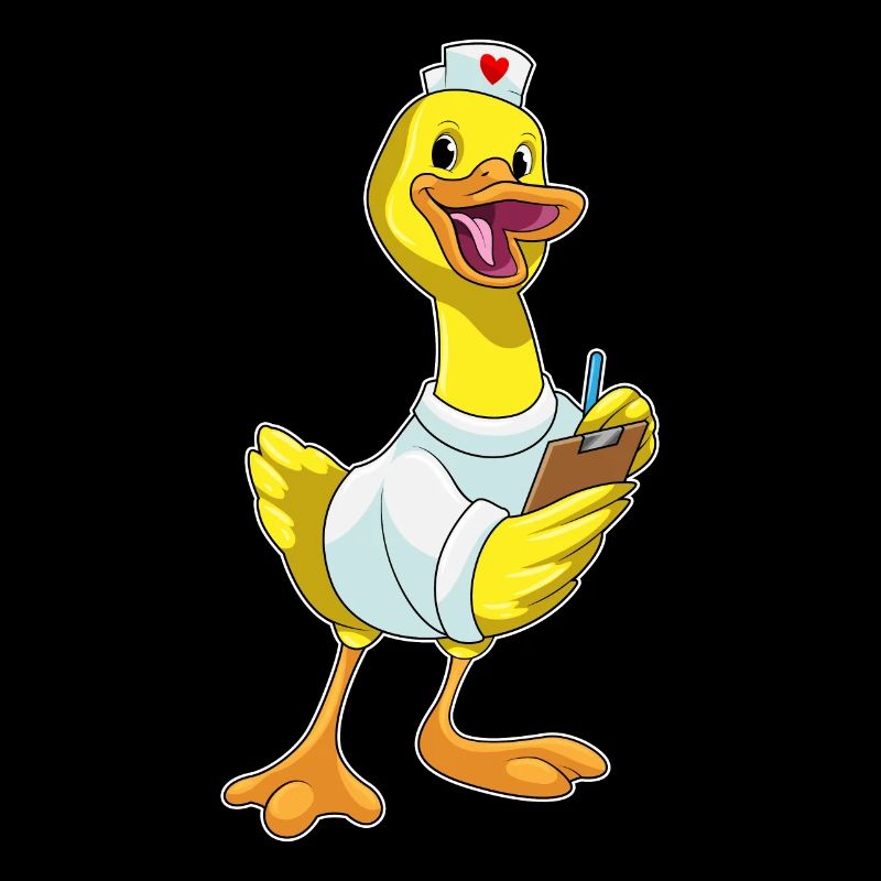 Ente als Krankenschwester mit Herz