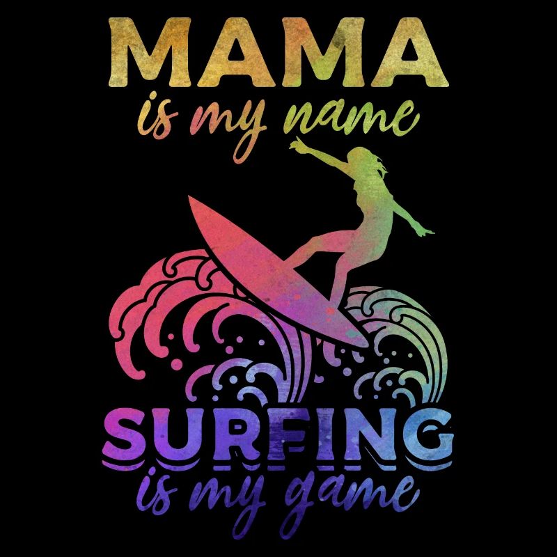 Surf sur l’eau Maman est mon nom Le surf est mon