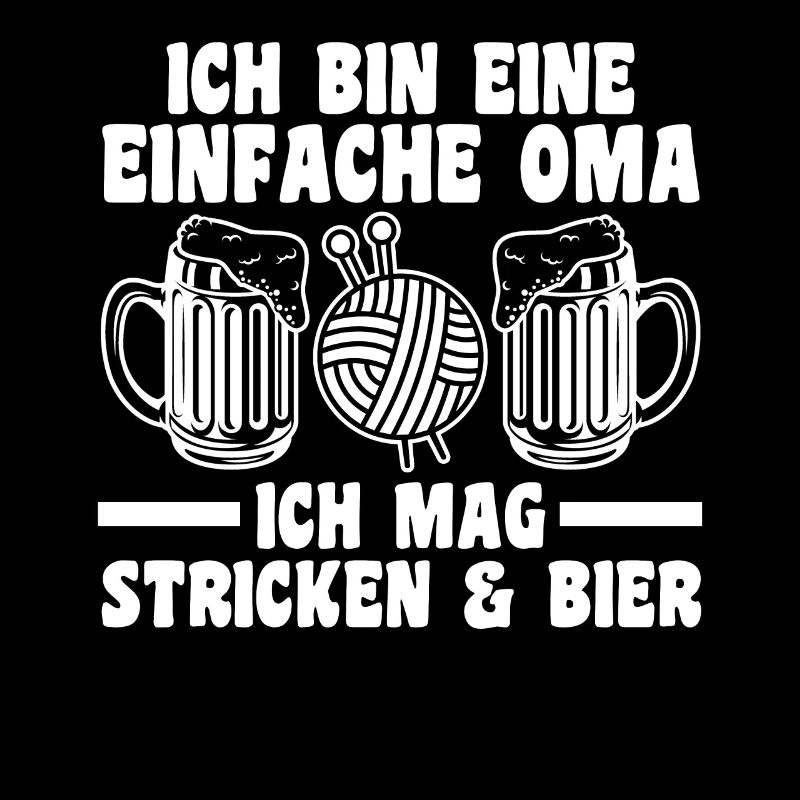 Großmutter Großmama Stricken Bier Omi Oma