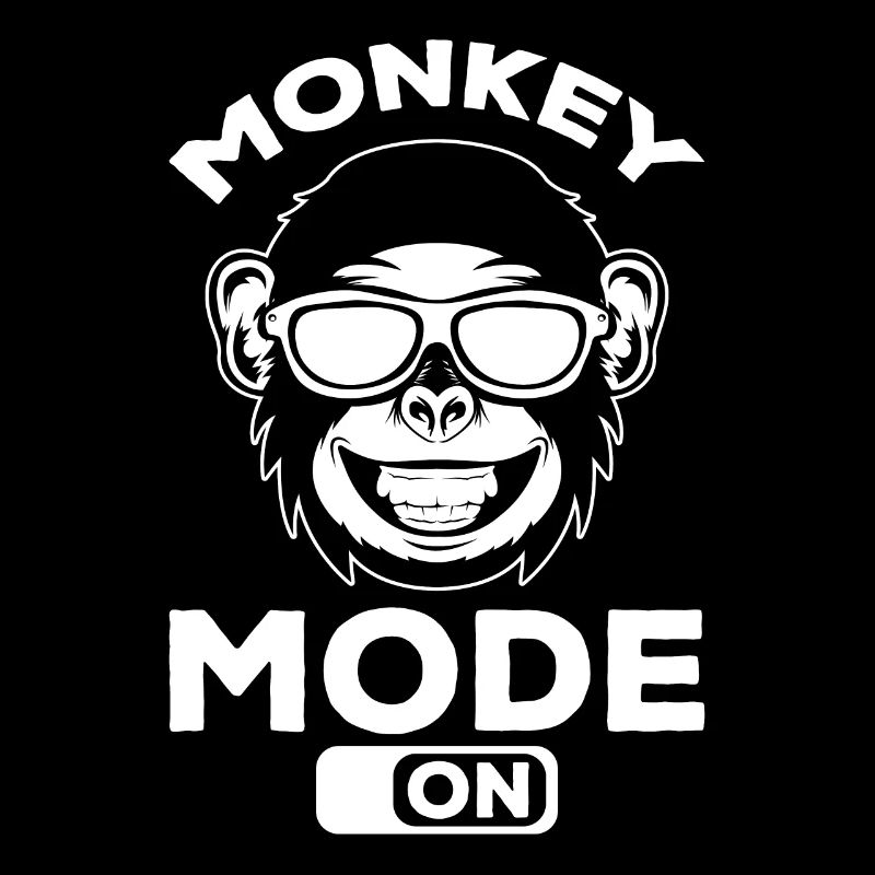 Monkey Mode On - Orangutan Monkey Funny Monkey