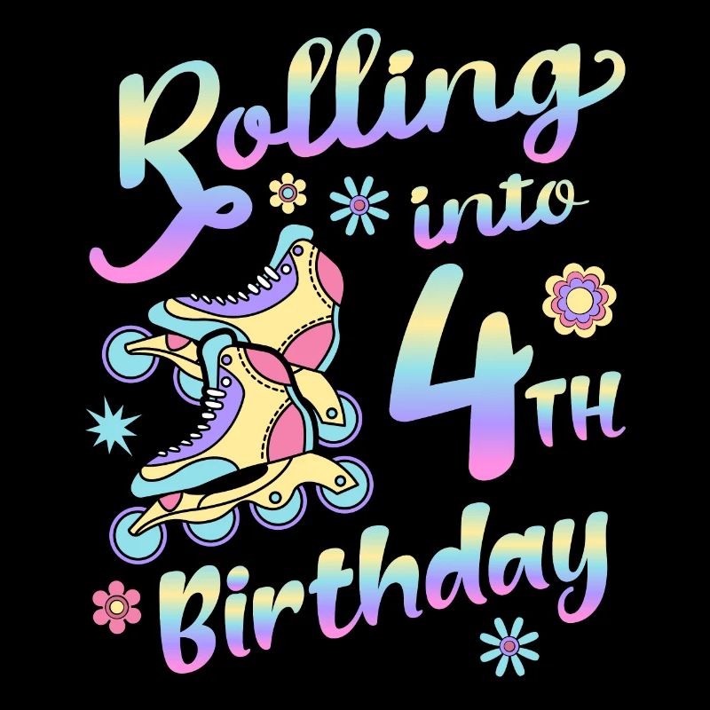 Rolling Into 4. Geburtstag Roller Skater Inline