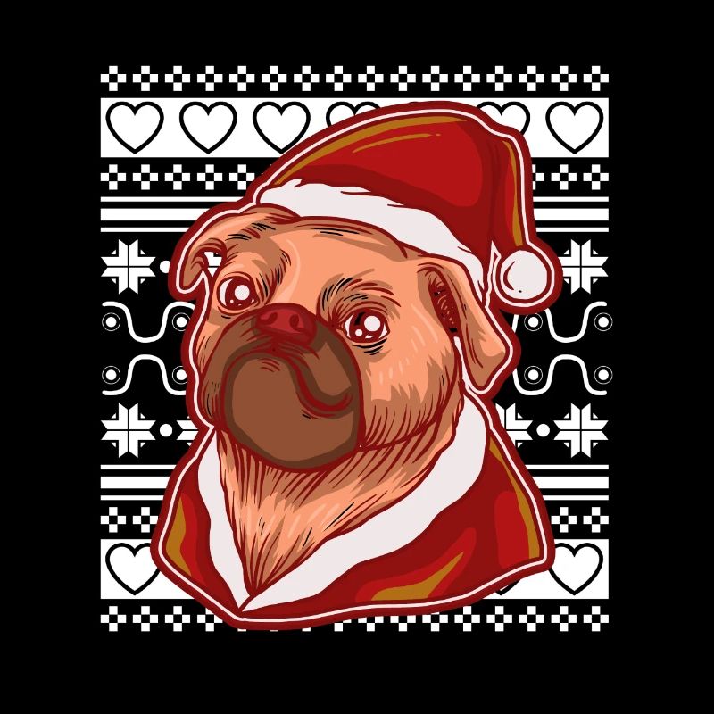 Pull de Noël moche Tshirt Carlin de Noël