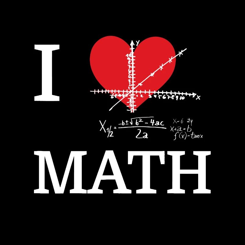 J’aime les maths je coeur math drôle de maths nerd