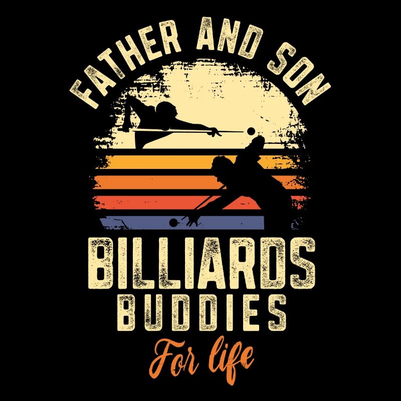 Billiards Pool Player Ball Dad Son