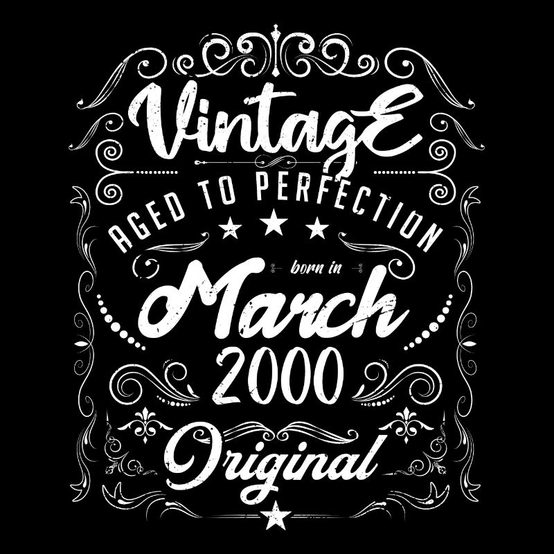 Vintage born in March 2000. Anniversary March 2000