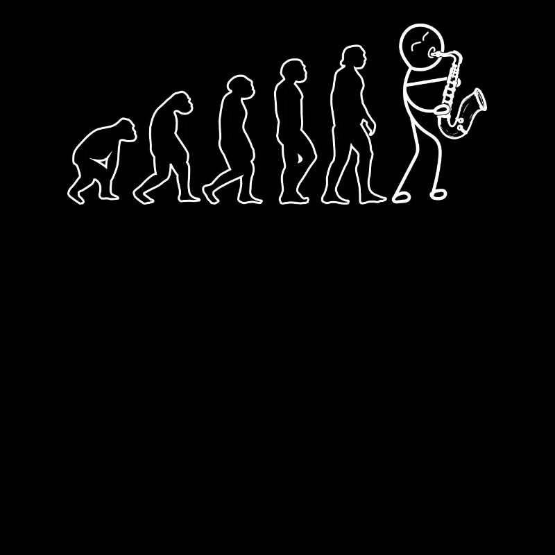 Funny Saxophonist Evolution Saxophone Player