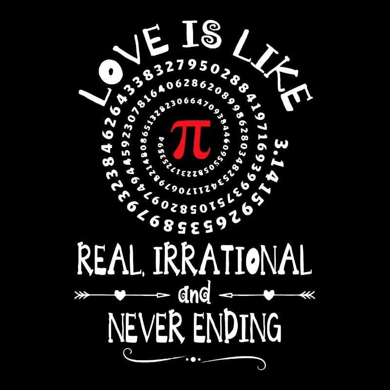 Liebe Irrationale Mathe Süße Valentinstag PI-Day Idee