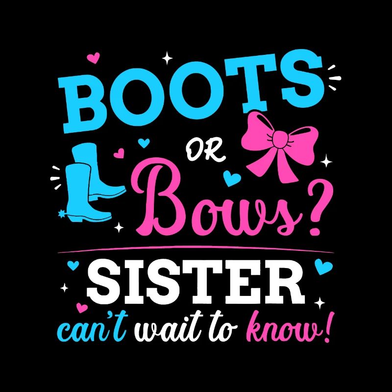 Geschlecht offenbaren Stiefel oder Schleifen Schwester passend Baby p