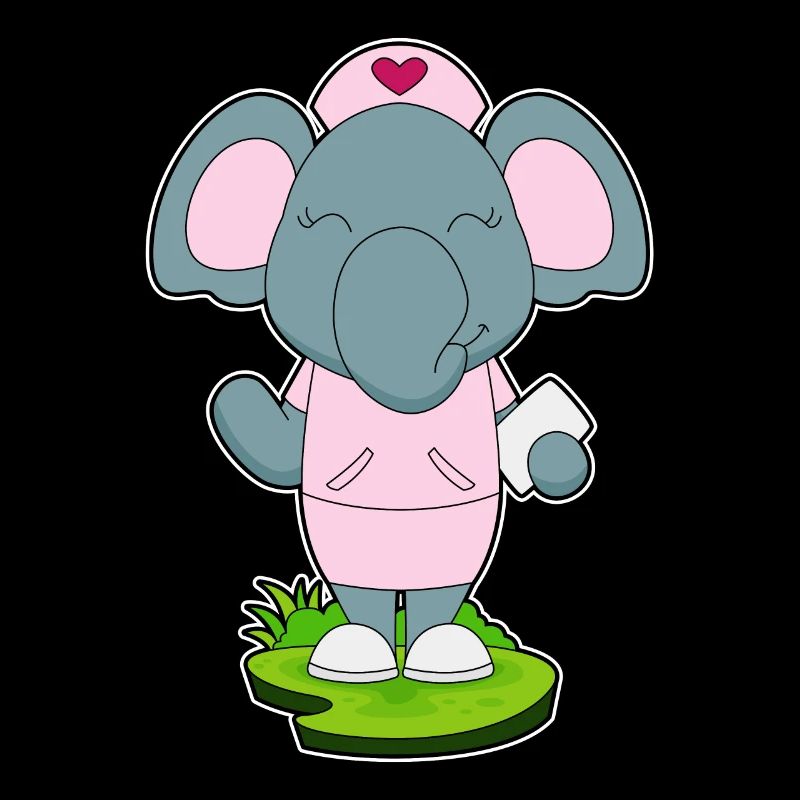 Elefant Krankenschwester Notizzettel