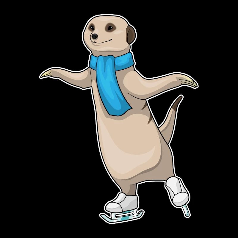 Erdmännchen Eislaufen Schlittschuhe