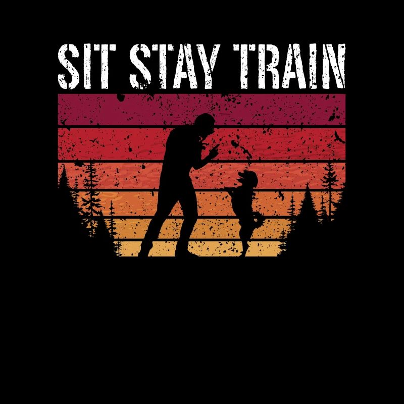 Dresseur d’animaux Sit Stay Train Retro Dog Training