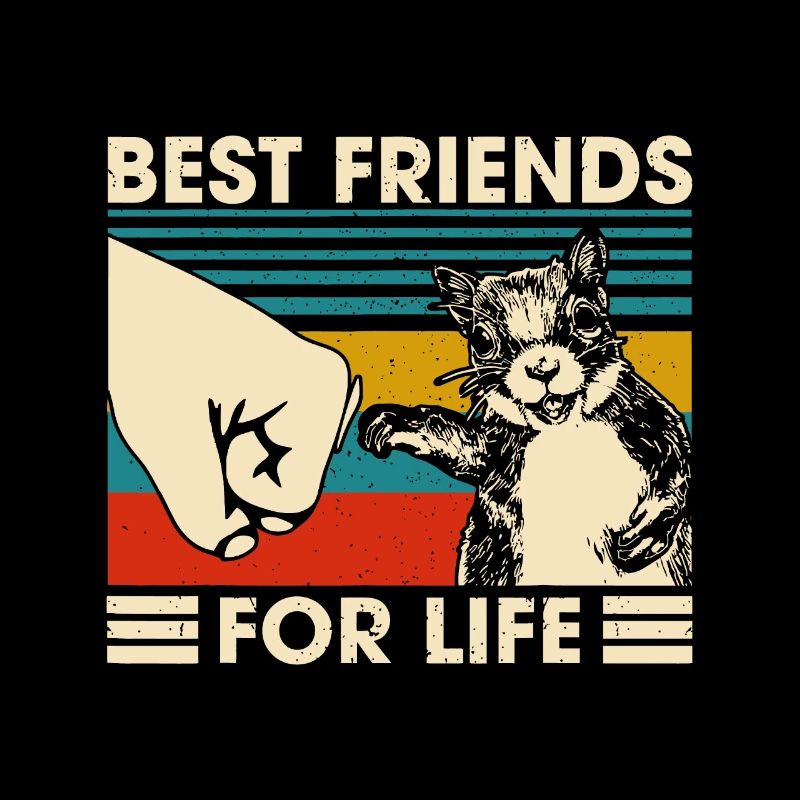 Retro Vintage Eichhörnchen Bester Freund fürs Leben Faust B