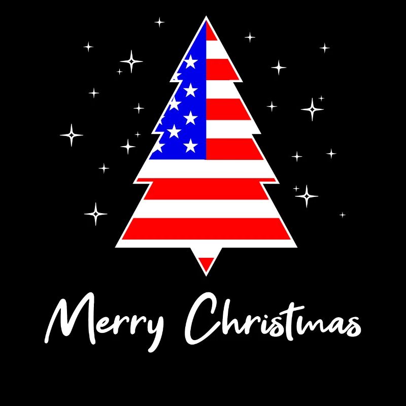 Joyeux sapin de Noël Drapeau des États-Unis