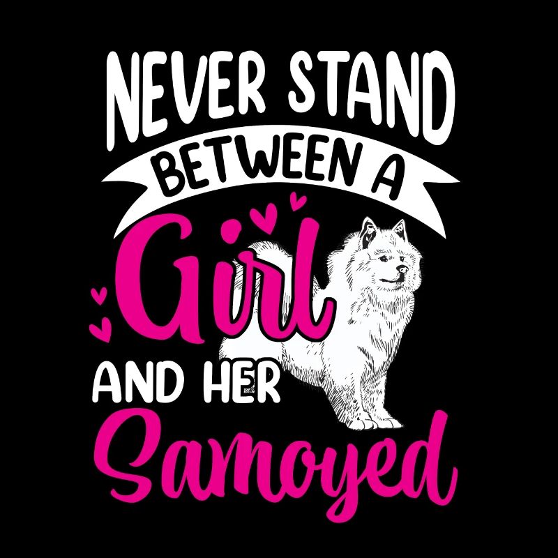 Mädchen und ihr Samojede Samojedenspitz