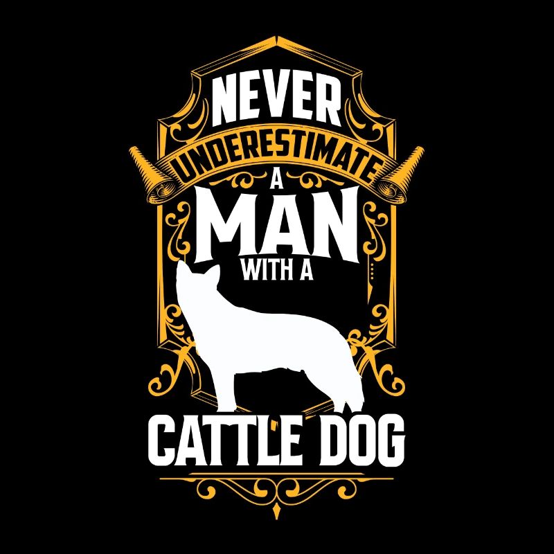 Mann mit Australian Cattle Dog unterschätzen