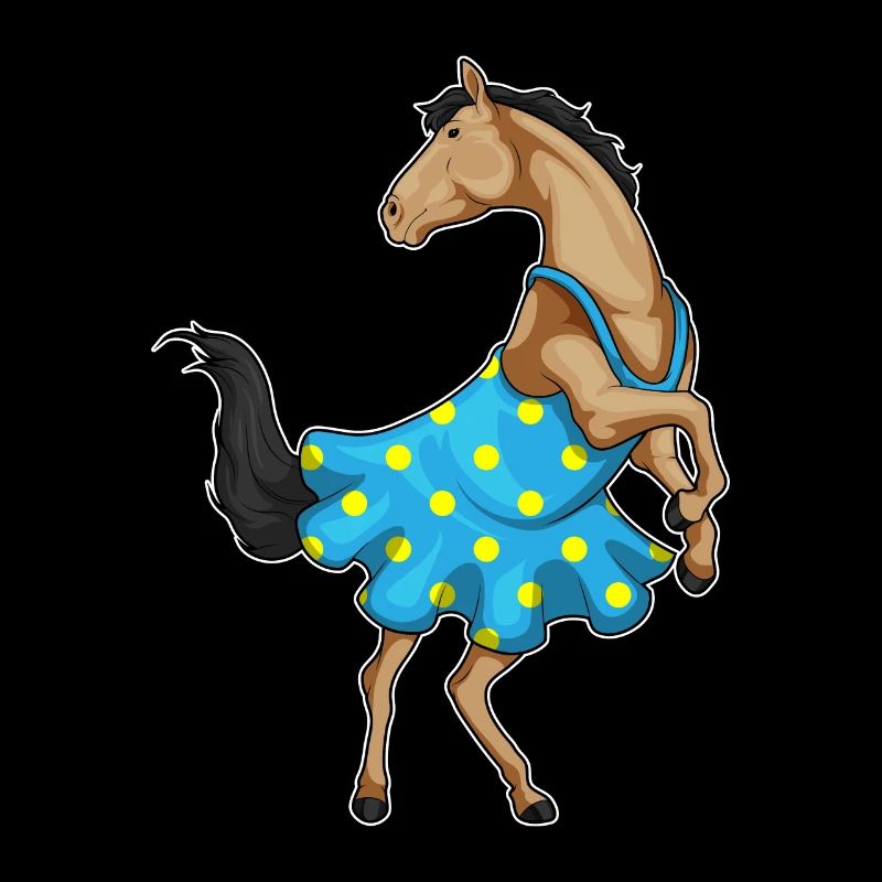 Robe cheval à pois