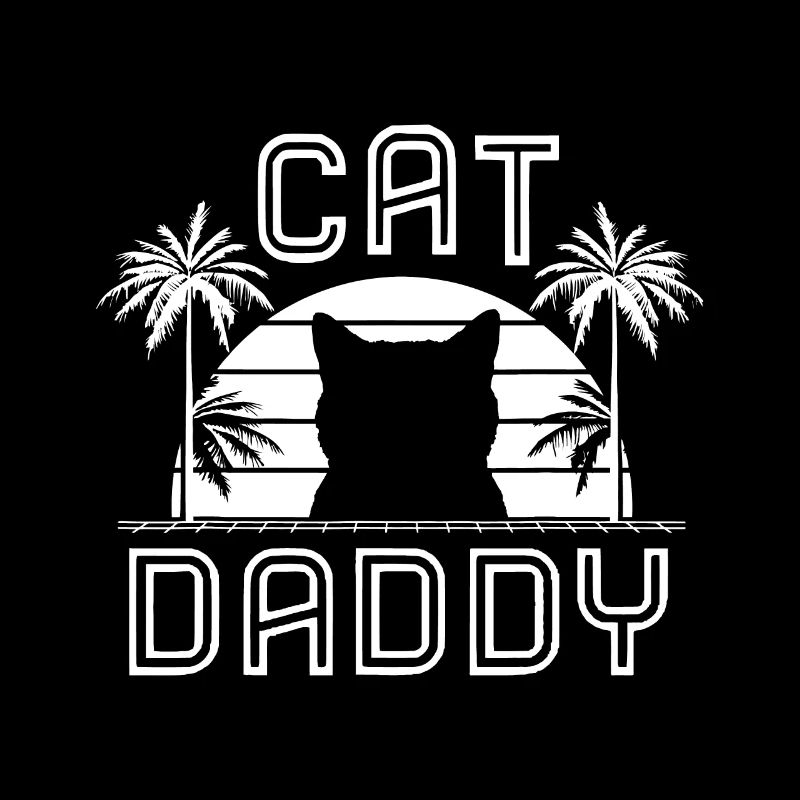 Cat Daddy Papa Vatertag Retro Sommer Katze Papa