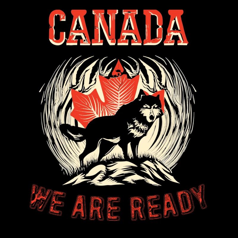 Maple Leaf and Wolf Wilderness of Canada