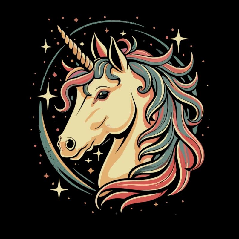 Licorne dans le ciel étoilé : conception de bande dessinée