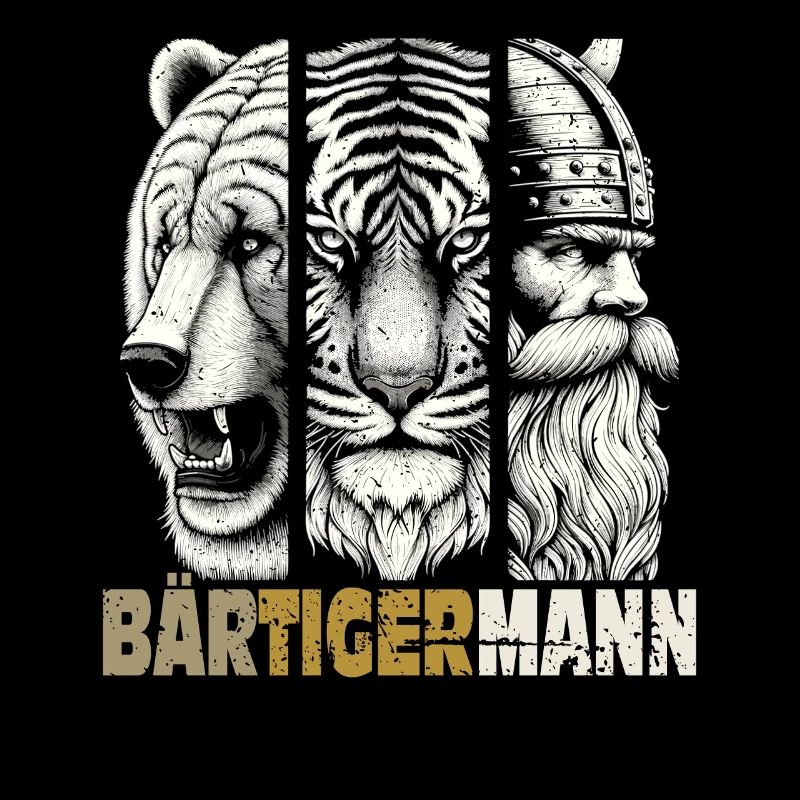 Bärtigermann Bär Tiger Mann Geschenk Bart