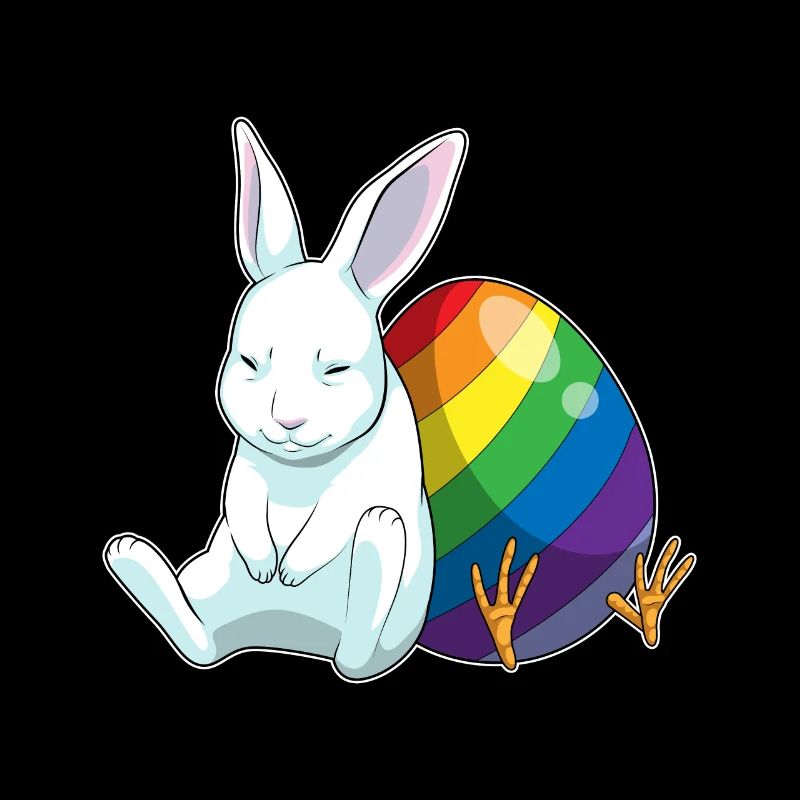 Bunny Easter Easter Egg Rainbow