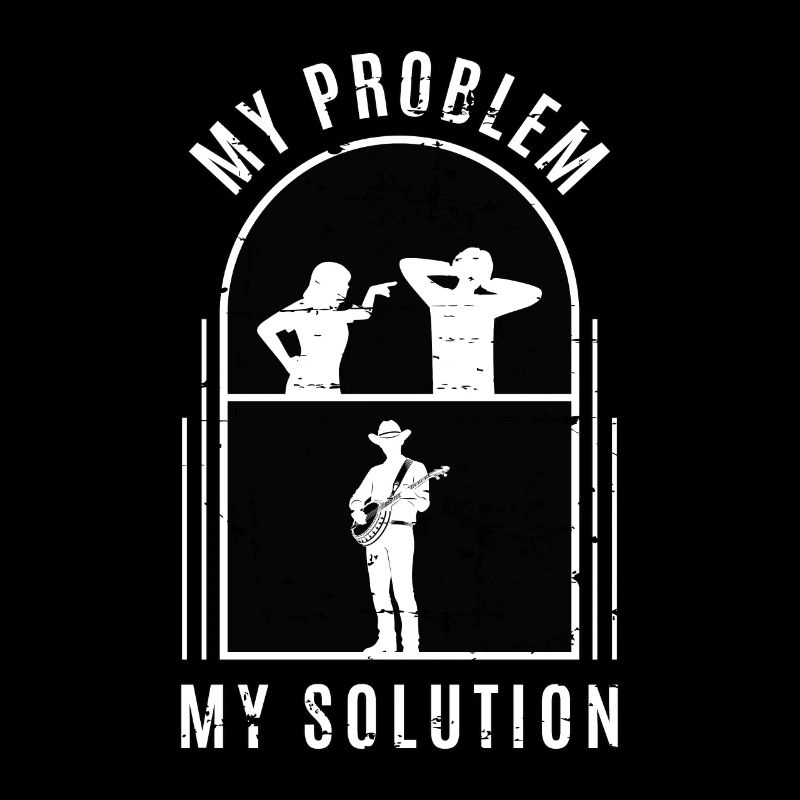 Banjo Player My Problem My Solution Pictogram Dad