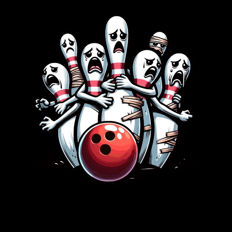 Faces de quilles de bowling drôles pour les amateurs de bowling