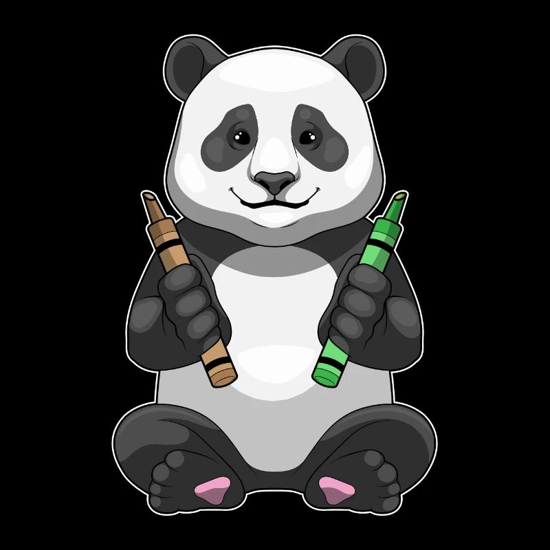 École de crayons de couleur Panda Student