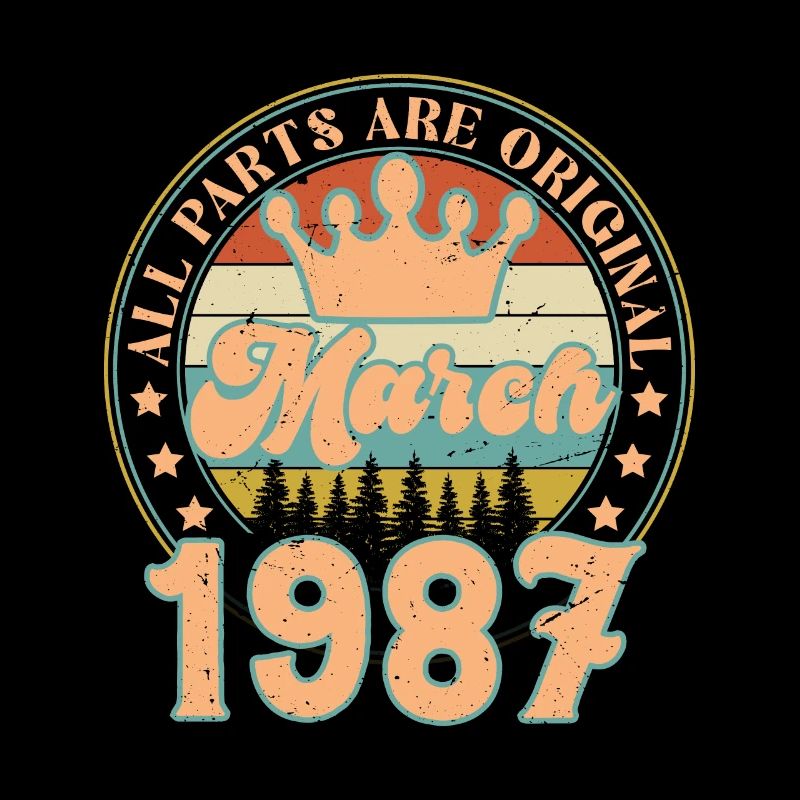 Mars 1987. Cadeau d’anniversaire mars 1987. March.