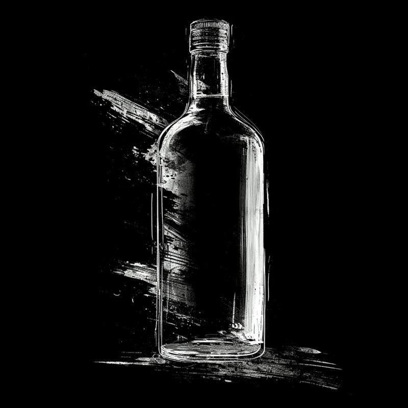Bottle Drawing Art Graphic Motif Artwork