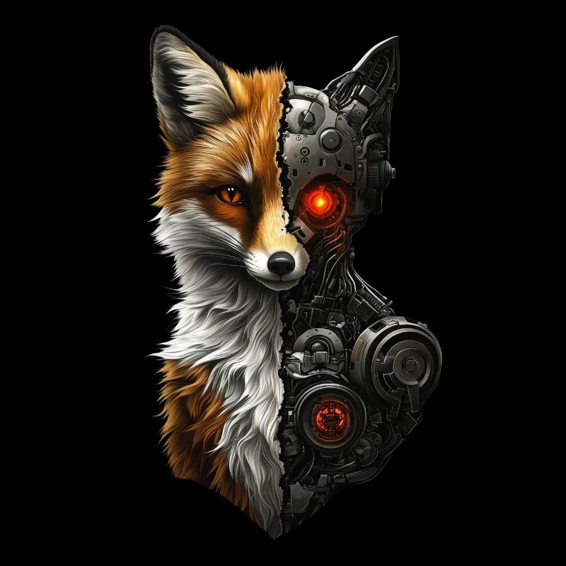 Funny Robot Fox Cyborg Animal Fox Cute Fox