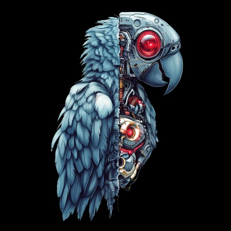 Drôle Robot Art Perroquet Cyborg Oiseau Perroquet
