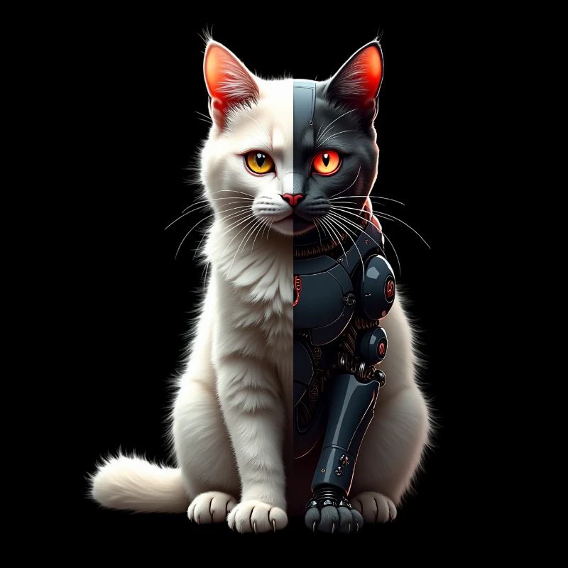 Drôle Robot Chat Tech Chats Cyborg Animal Chat