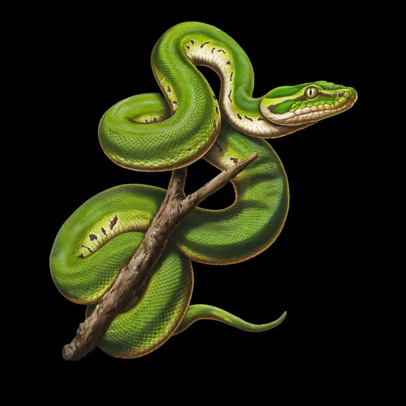 Arbre vert Python Serpents Amoureux Terrarium