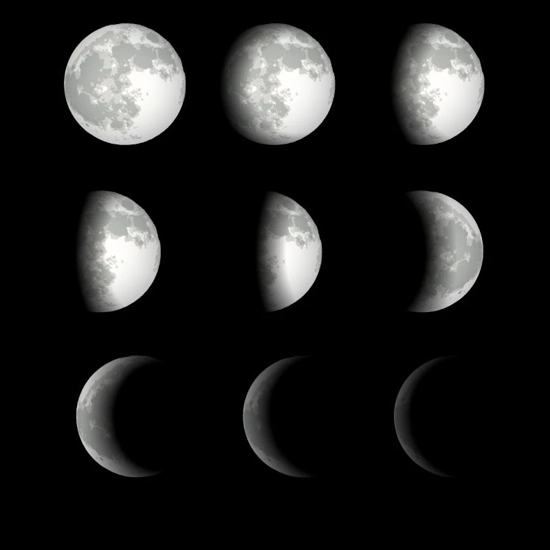 Phases de lune espace