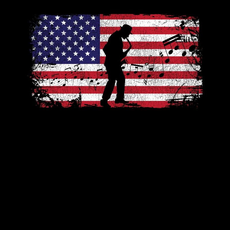 Saxophone American Flag