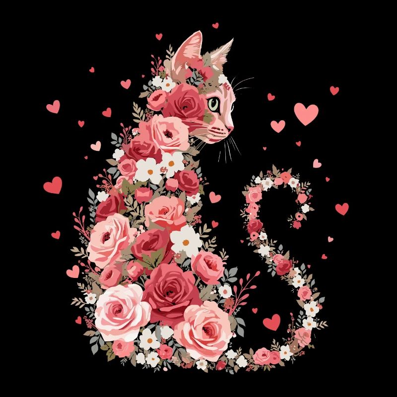 Fleurs chat pour les propriétaires de chats et la Saint-Valentin